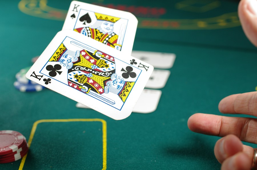 Real Poker Chips & Dealer Card Dealing